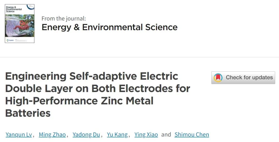 ?北化工陳仕謀EES：離子液體添加劑延長(zhǎng)鋅電池35倍循環(huán)壽命！