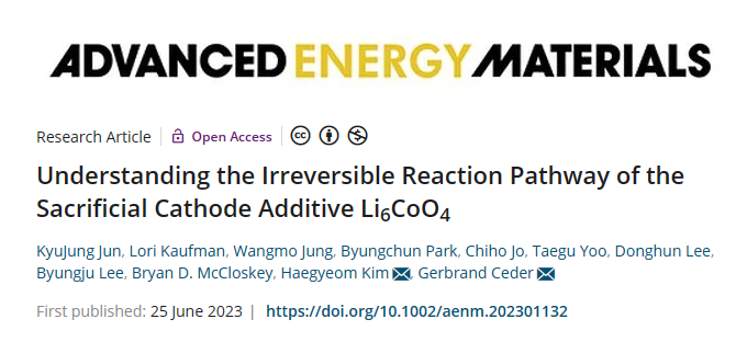 鋰電大牛Ceder教授，最新AEM！