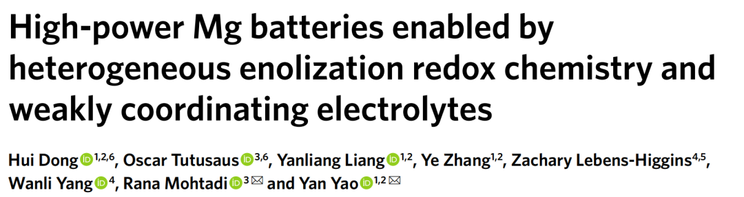性能大突破，鎂電登頂Nature Energy！