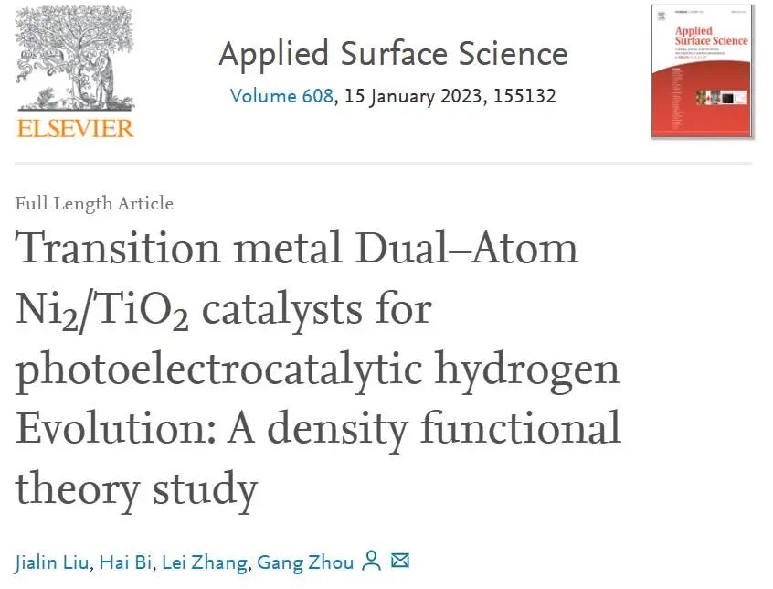 【純計(jì)算】Appl. Surf. Sci.：密度泛函研究Ni2/TiO2電催化性能及電子性質(zhì)